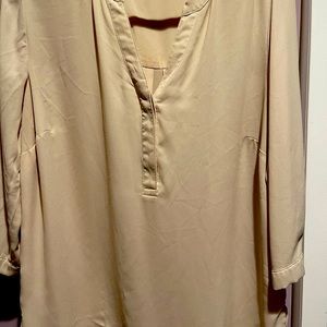 Polyester tan blouse size L
